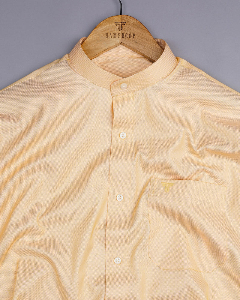 Zovic Yellow And White Micro Square Check Premium Shirt