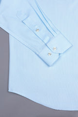 Sky cloud blue dobby texture shirt