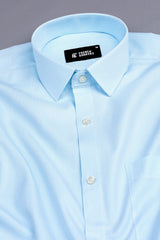 Sky cloud blue dobby texture shirt