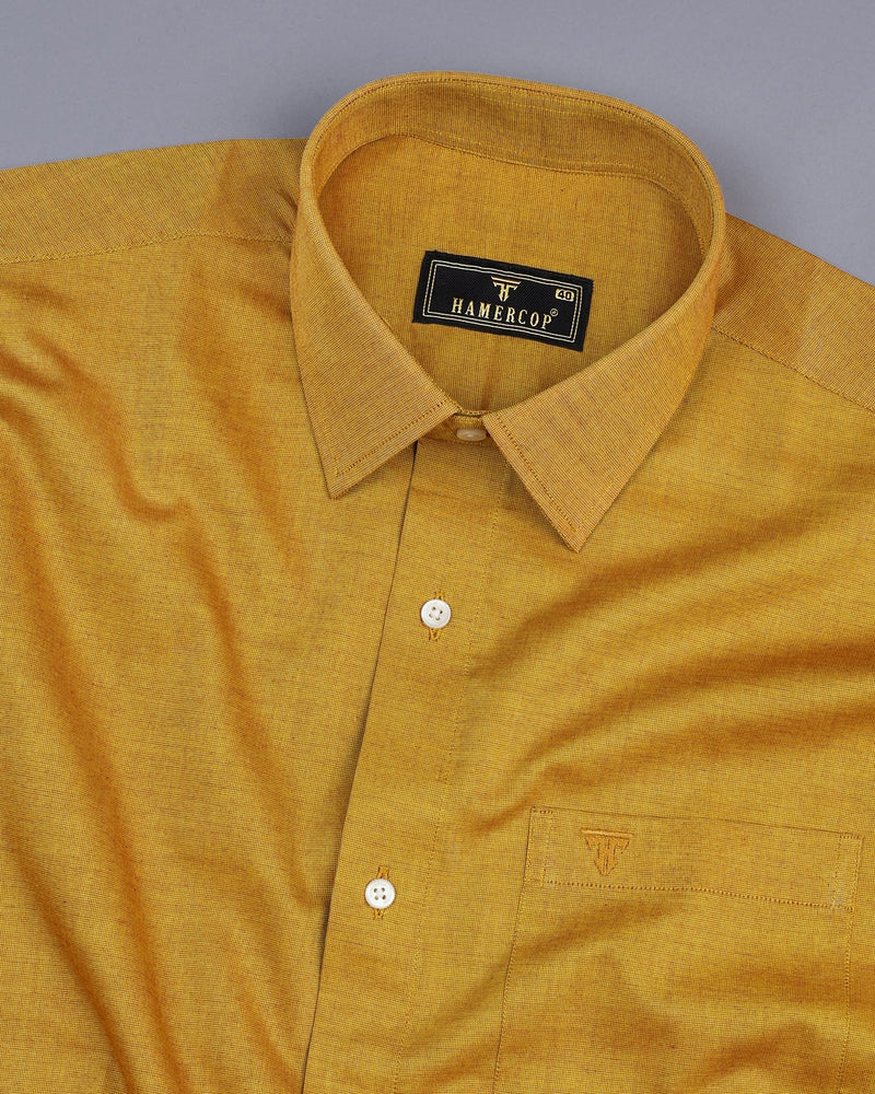 Folic Mustard FilaFil Premium Cotton Solid Shirt