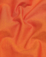 Flame Orange FilaFil Cotton Solid Shirt Style Kurta