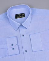 Helium Blue Oxford Cotton Solid Formal Shirt