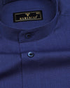 NavyBlue Diamond Pattern Dobby Cotton Solid Shirt