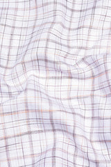 Creamish white with dark brown line arglye check shirt