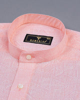 Lemonade Pink Geometrical Printed Cotton Shirt