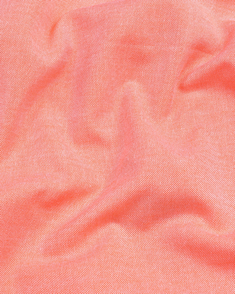 Tangor Orange Oxford Cotton Solid Designer Shirt