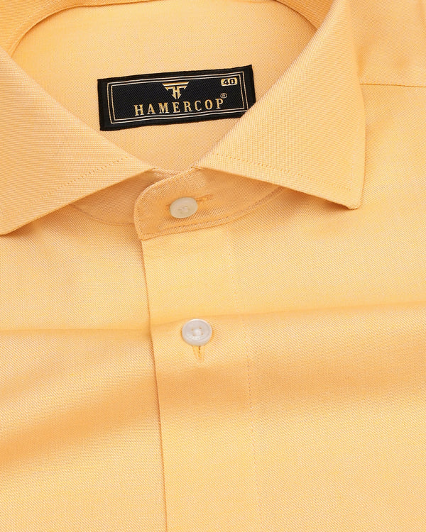 Mellow Yellow Biscuit Solid Oxford Cotton Shirt