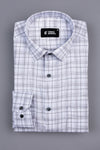 White with dark grey lines arglye check shirt