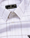 Shallow White With Brown Check Premium Cotton Formal Shirt