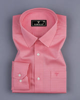 Libra Pink Self Check Dobby Cotton Solid Shirt