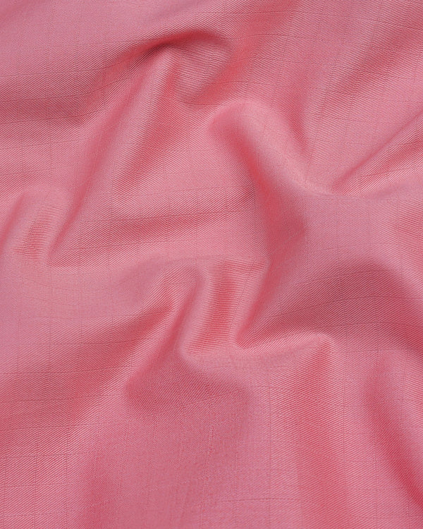 Libra Pink Self Check Dobby Cotton Solid Shirt