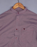 Capricorn Maroon With White Printed Cotton Shirt
