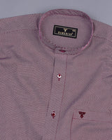 Capricorn Maroon With White Printed Cotton Shirt