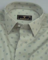 Syphon Green Printed Premium Cotton Formal Shirt