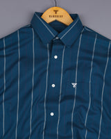 Stonia Blue With White Stripe Formal Cotton Shirt