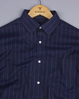Arebian Blue Dobby Self Stripe Formal Cotton Shirt