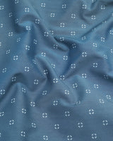 Syphon Blue Printed Premium Cotton Formal Shirt