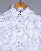 Ely Gray With White Check Jacquard Gizza Cotton Shirt