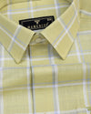Wrefal Pista Green Check Linen Cotton Formal Shirt