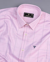 Andro Pink Dobby Check Premium Giza Shirt