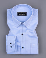 Andro SkyBlue Dobby Check Premium Giza Shirt