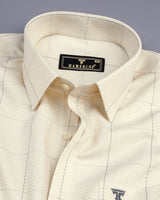 Andro Cream Dobby Check Premium Giza Shirt