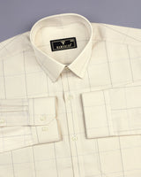 Andro Cream Dobby Check Premium Giza Shirt