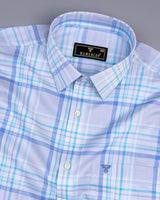 Corbin Blue And Gray Twill Check Premium Cotton Shirt