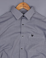 Exotic Black With White Micro Yarn Dyed Check Cotton Shirt