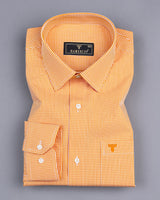 Exotic Orange Micro Yarn Dyed Check Cotton Shirt