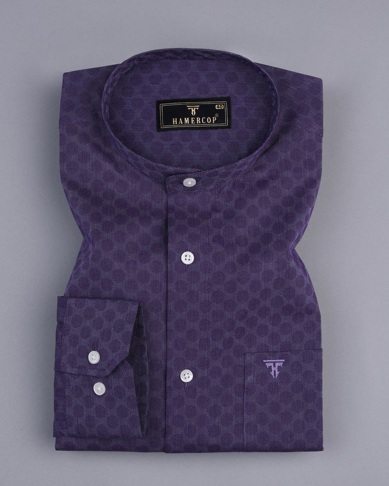 Osino Purple Solid Dobby Texture Cotton Shirt