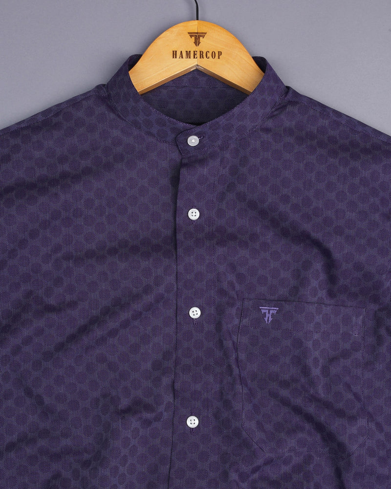 Osino Purple Solid Dobby Texture Cotton Shirt