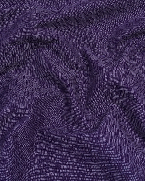 Osino Purple Solid Dobby Texture Cotton Shirt