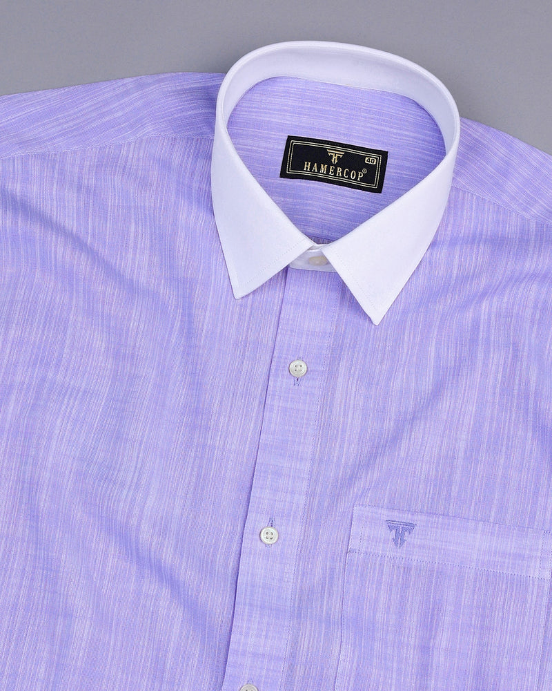 Light Purple With White Cuff And Collar Amsler Cotton Shirt