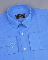 Tory Blue Soft Solid Cotton Formal Shirt