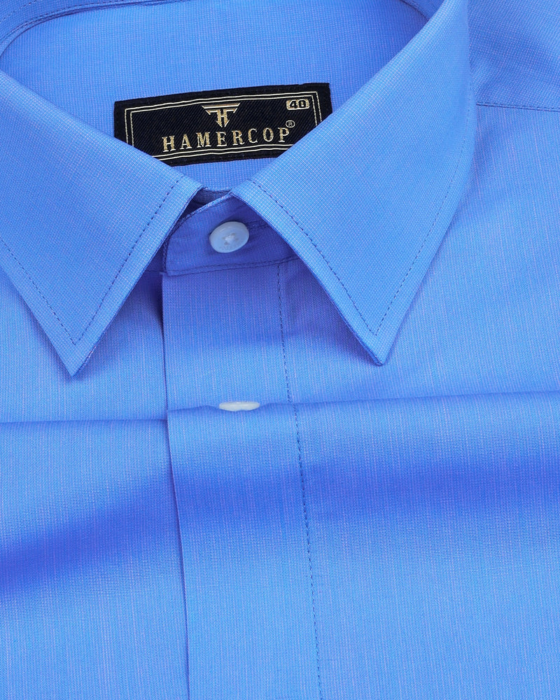 Tory Blue Soft Solid Cotton Formal Shirt