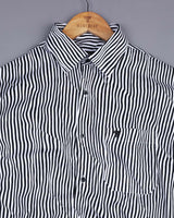 Tista Black With White Designer Striped Poplin Cotton Shirt