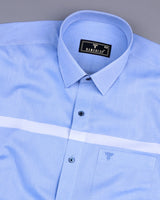Lewis Blue With White Designer Dobby Check Premium Gizza Shirt
