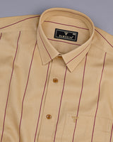 Tinos Brown With Purple Stripe Dobby Cotton Shirt