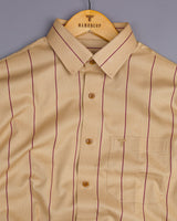 Tinos Brown With Purple Stripe Dobby Cotton Shirt