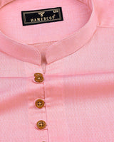 Oregon Peach Jacquard Dobby Cotton Shirt Style Kurta