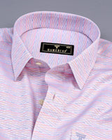 Pestry Pink Multicolor Jacquard Texture Gizza Cotton Shirt