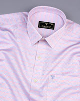 Pestry Pink Multicolor Jacquard Texture Gizza Cotton Shirt