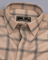 Stack Oat Brown With NavyBlue Twill Check Cotton Shirt