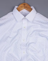 Jasmine White Self Checked Jacquard Premium Cotton Shirt