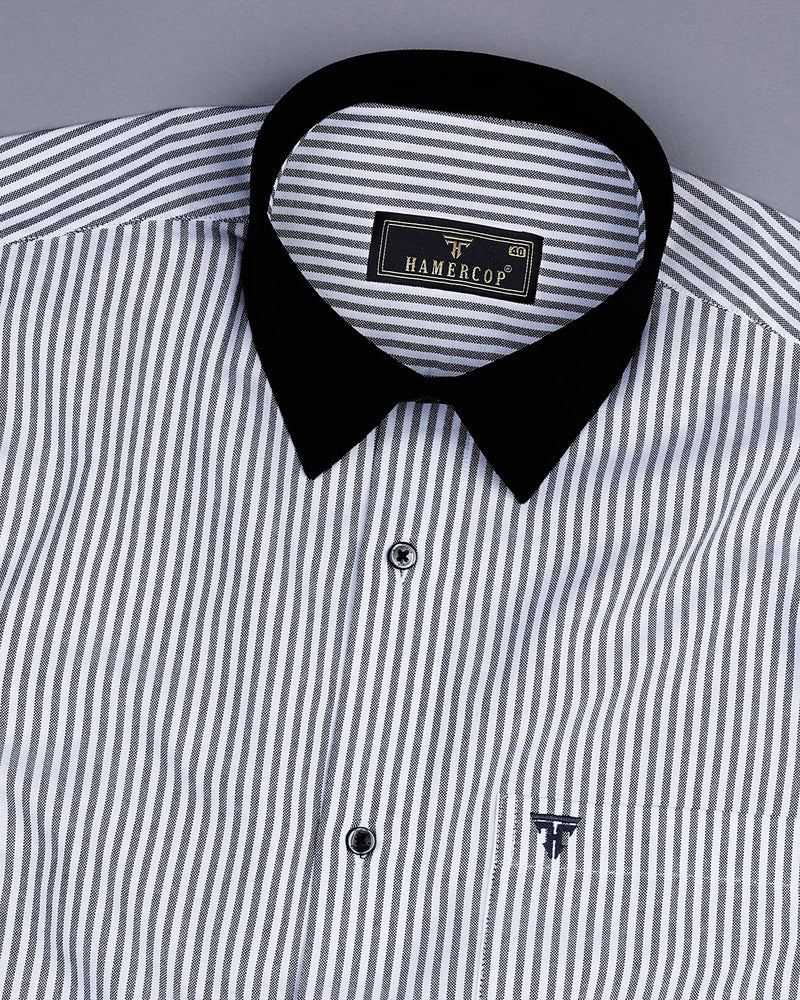 Atlanta Black Bengal Stripe Oxford Cotton Designer Shirt