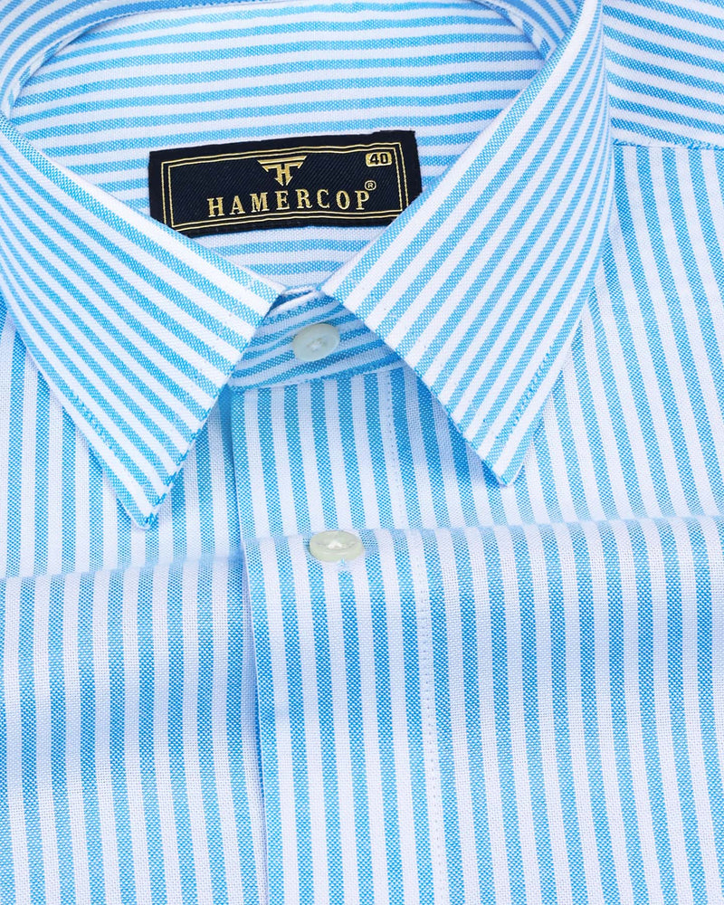 bengal stripe dress shirt Atlanta Skyblue Stripe Shirt – Bengal Oxford Style – Hamercop