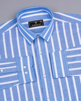 Ostend Blue And White Stripe Oxford Cotton Shirt