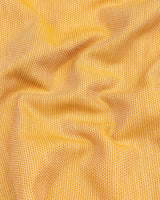 Honey Yellow Dobby Textured Cotton Shirt Style Kurta