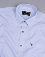 SkyBlue With White Small Box Texture Dobby Cotton Shirt